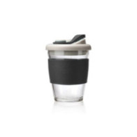 Caffitaly Keep Cup "black" - skleněný hrnek s víčkem 340ml