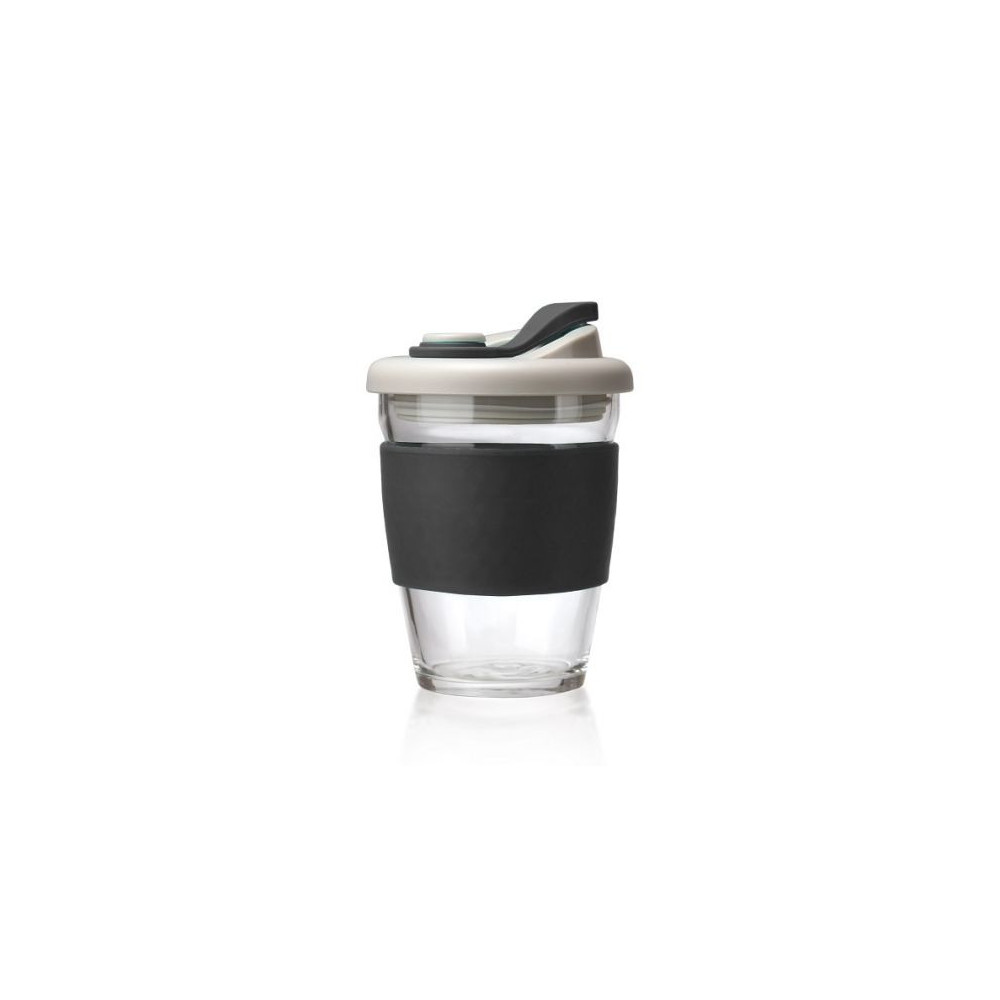 Caffitaly Keep Cup "black" - skleněný hrnek s víčkem 340ml