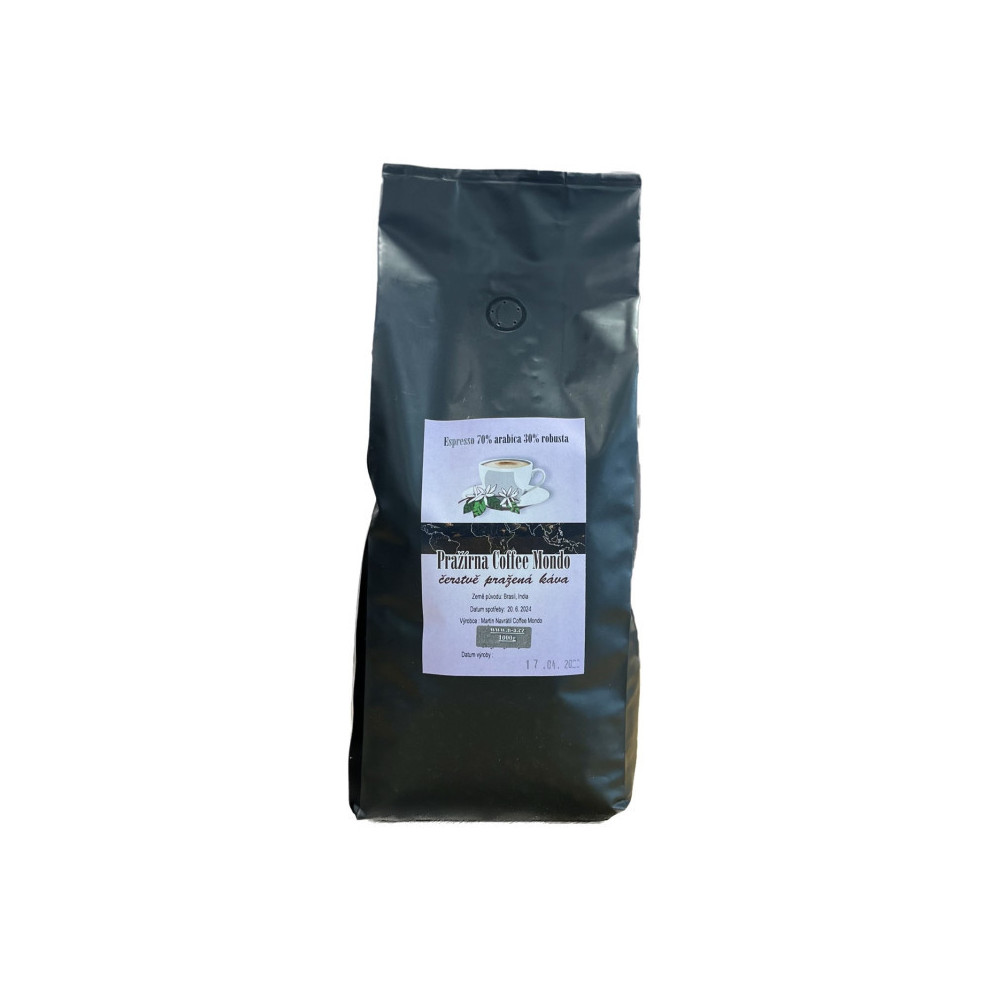 Zrnková káva MONDO směs Brazílie, Indie 1 kg