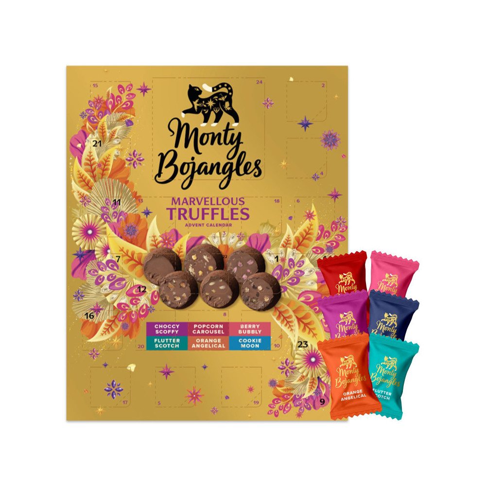 Adventní kalendář čokoládových lanýžů Monty Bojangles 235g